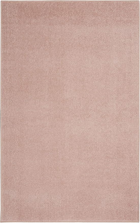 Nourison Essentials Indoor/Outdoor Pink 3' x 5' Area Rug, Easy Cleaning, Non Shedding, Bed Room, Living Room, Dining Room, Backyard, Deck, Patio (3x5)