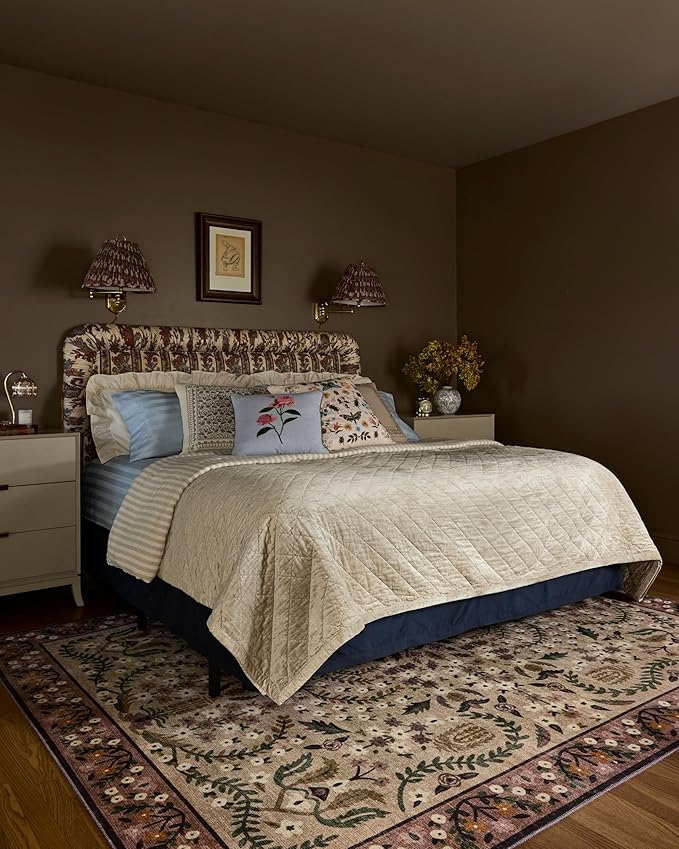 Loloi Rifle Paper Co. Canopy Collection CNP-03 Aubergine 7'-6" x 9'-6" Area Rug