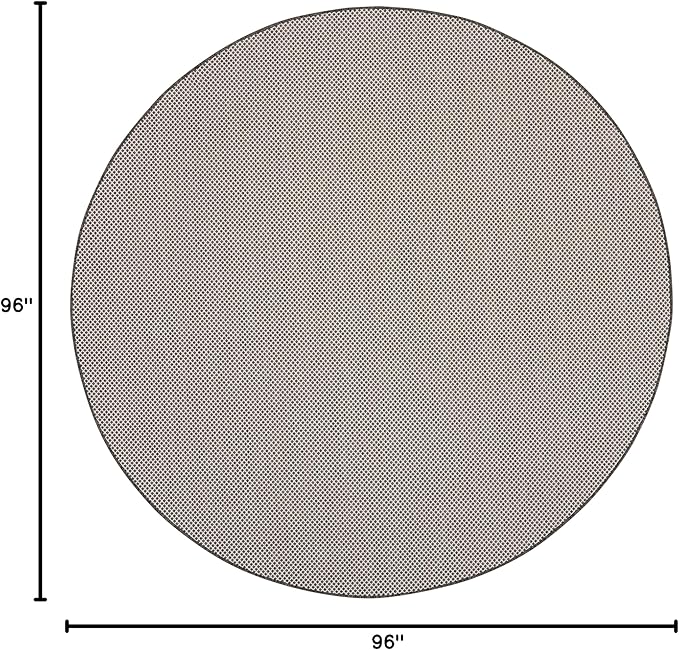 Nourison Courtyard 8' x Round Ivory Charcoal Fabric Modern Area Rug (8' Round)