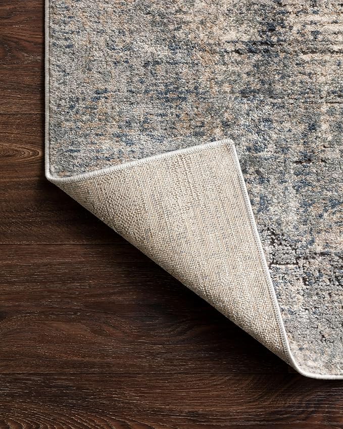 Loloi Teagan Collection 9'-9" x 13'-6" Area Rug in Denim/Slate - Large, Soft Neutral Rug, High-Traffic for Living Room, Bedroom, Home Office, Dining Area
