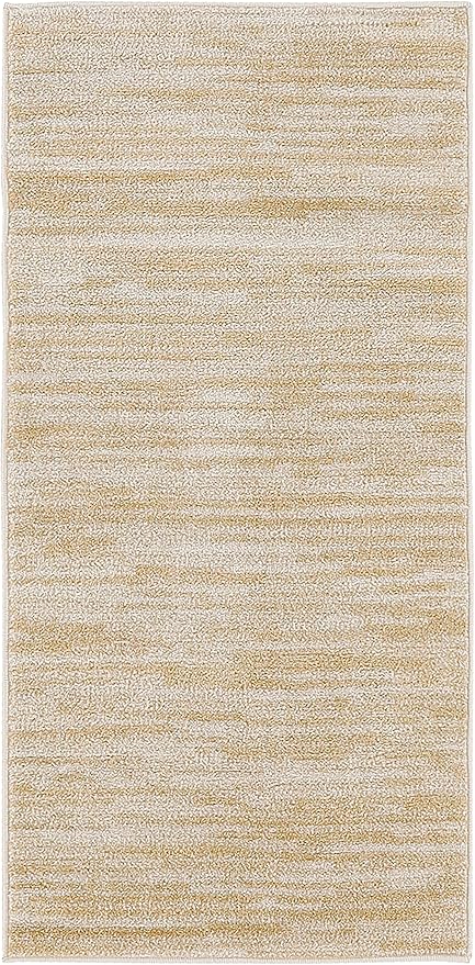 Nourison Essentials Indoor/Outdoor Ivory Gold 2' x 4' Area Rug, Easy Cleaning, Non Shedding, Bed Room, Living Room, Dining Room, Backyard, Deck, Patio (2x4)