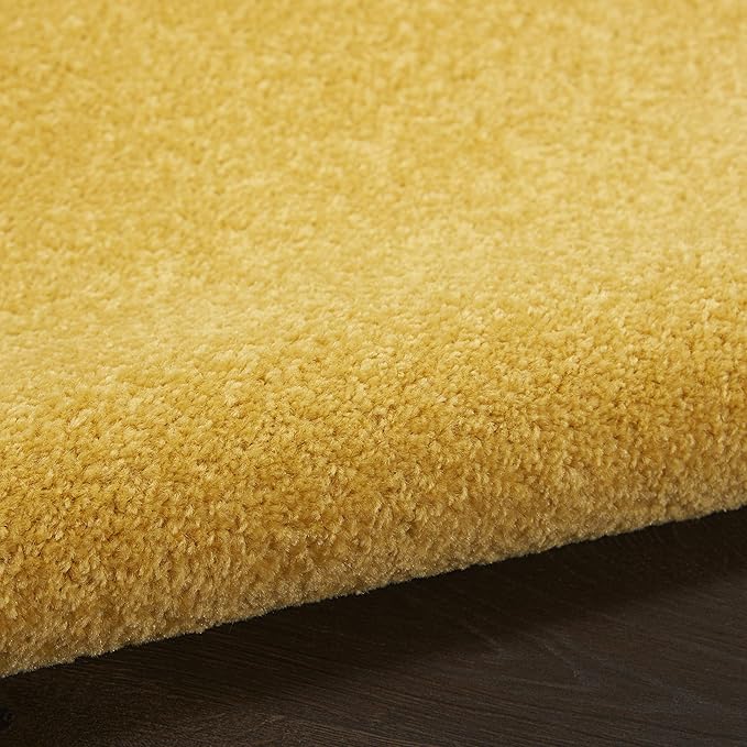 Nourison Essentials Indoor/Outdoor Yellow 6' x Round Area Rug, Easy Cleaning, Non Shedding, Bed Room, Living Room, Dining Room, Backyard, Deck, Patio (6 Round)