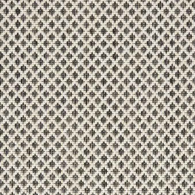Nourison Courtyard 8' Runner Ivory Charcoal Fabric Modern Area Rug (8' Runner)