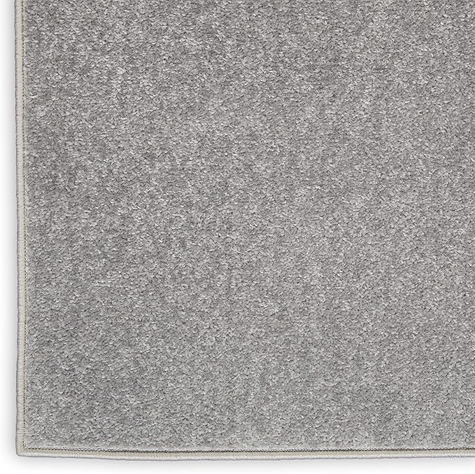 Nourison Essentials Indoor/Outdoor Silver Grey 3' x 5' Area Rug, Easy Cleaning, Non Shedding, Bed Room, Living Room, Dining Room, Backyard, Deck, Patio (3x5)