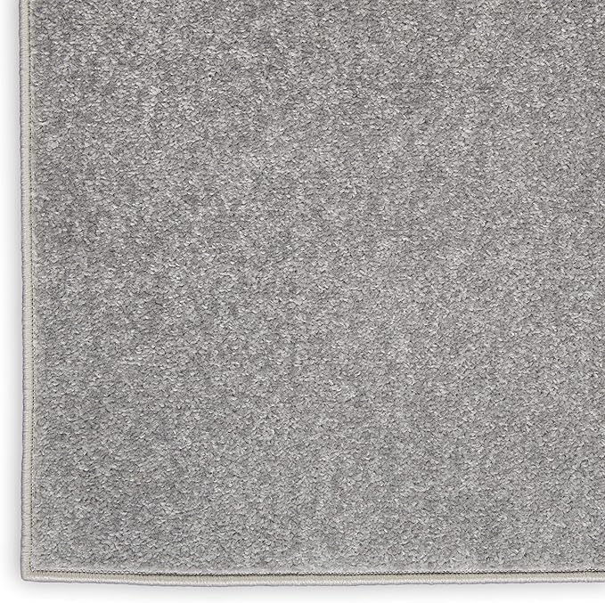 Nourison Essentials 108x108 Square Contemporary Fabric Area Rug in Silver Gray