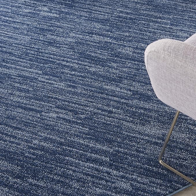 Nourison Essentials 6' x Round Navy Blue Fabric Outdoor Area Rug (6' Round)