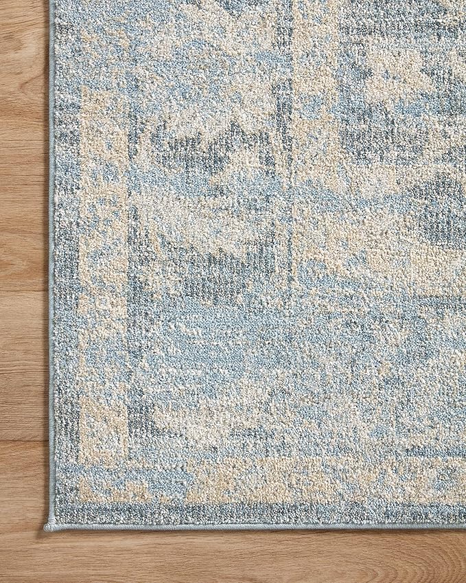 Loloi II Odette Collection ODT-03 Sky/Beige 5'-3" x 7'-9" Area Rug
