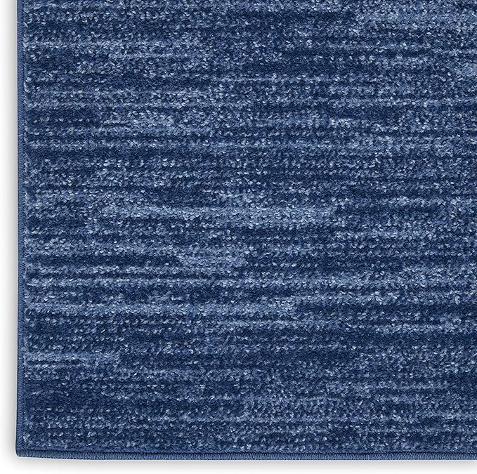 Nourison Essentials Indoor/Outdoor Navy Blue 9' x 12' Area Rug, Easy Cleaning, Non Shedding, Bed Room, Living Room, Dining Room, Backyard, Deck, Patio (9x12)