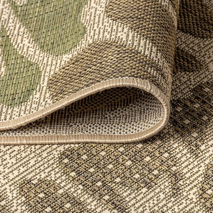 JONATHAN Y SMB110A-6SQ Zinnia Modern Floral Textured Weave Indoor Outdoor Area Rug Bohemian Coastal Easy Cleaning Bedroom Kitchen Backyard Patio Non Shedding, 6' Square, Sage/Brown