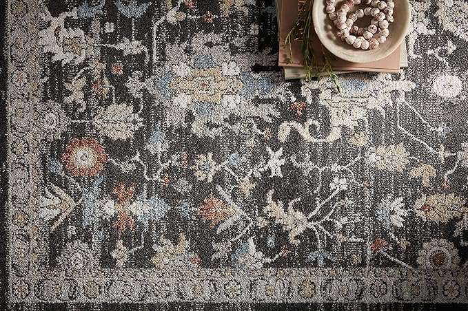 Loloi II Odette Collection ODT-04 Charcoal/Multi 4'-0" x 6'-0" Accent Rug