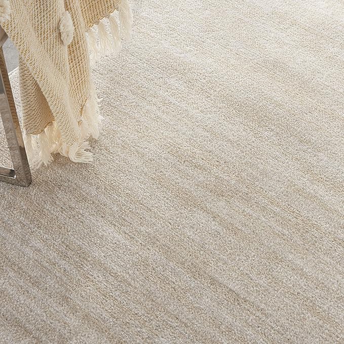 Nourison Essentials 9' x Square Contemporary Fabric Area Rug in Ivory/Beige