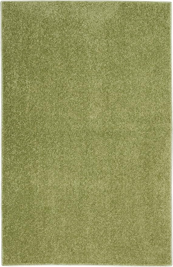 Nourison Essentials Indoor/Outdoor Green 2' x 4' Area Rug, Easy Cleaning, Non Shedding, Bed Room, Living Room, Dining Room, Backyard, Deck, Patio (2x4)
