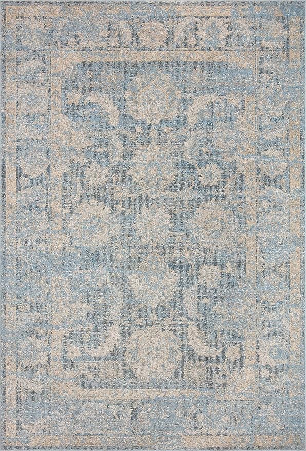 Loloi II Odette Collection ODT-03 Sky/Beige 5'-3" x 7'-9" Area Rug