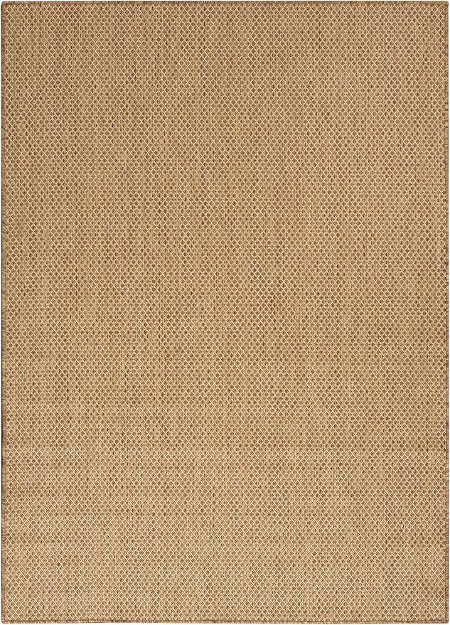 Nourison Courtyard Jute 6' x 9' Area Rug - Easy Clean, Non Shedding, Bed Room, Living Room, Dining Room, Kitchen (6' x 9')