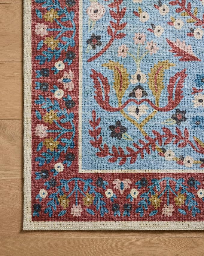Loloi Rifle Paper Co. Canopy Collection CNP-03 Red/Blue 3'-9" x 5'-9" Accent Rug