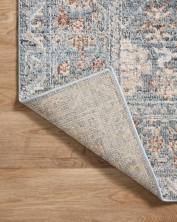 Loloi II Odette Collection ODT-07 Sky/Rust 4'-0" x 6'-0" Accent Rug