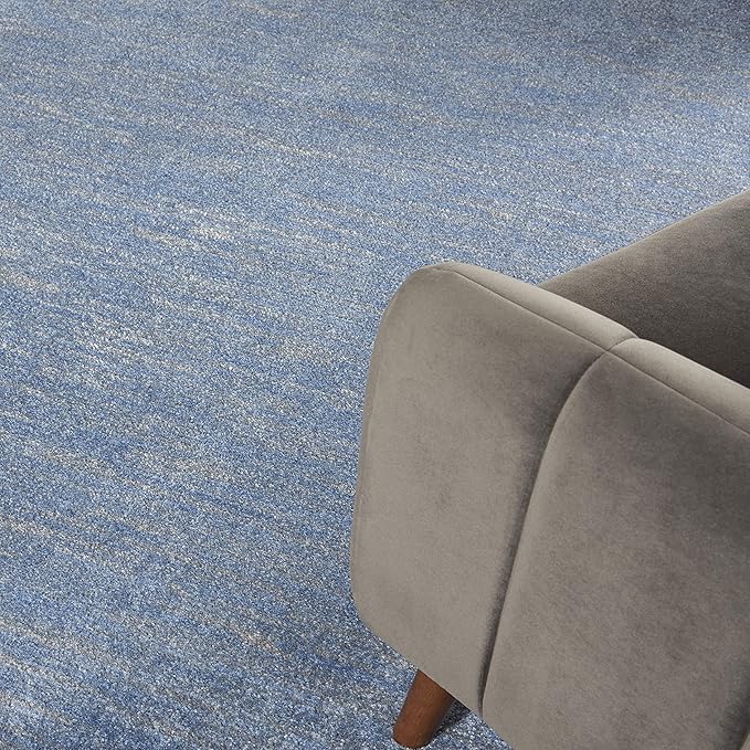 Nourison Essentials Indoor/Outdoor Blue/Grey 7' x 10' Area Rug, Easy Cleaning, Non Shedding, Bed Room, Living Room, Dining Room, Backyard, Deck, Patio (7x10)