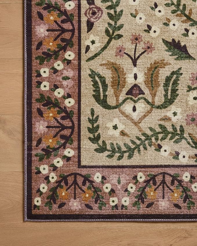Loloi Rifle Paper Co. Canopy Collection CNP-03 Aubergine 3'-9" x 3'-9" Round Accent Rug