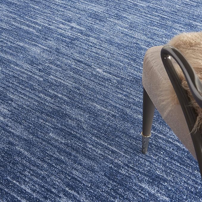 Nourison Essentials Indoor/Outdoor Navy Blue 9' x 12' Area Rug, Easy Cleaning, Non Shedding, Bed Room, Living Room, Dining Room, Backyard, Deck, Patio (9x12)