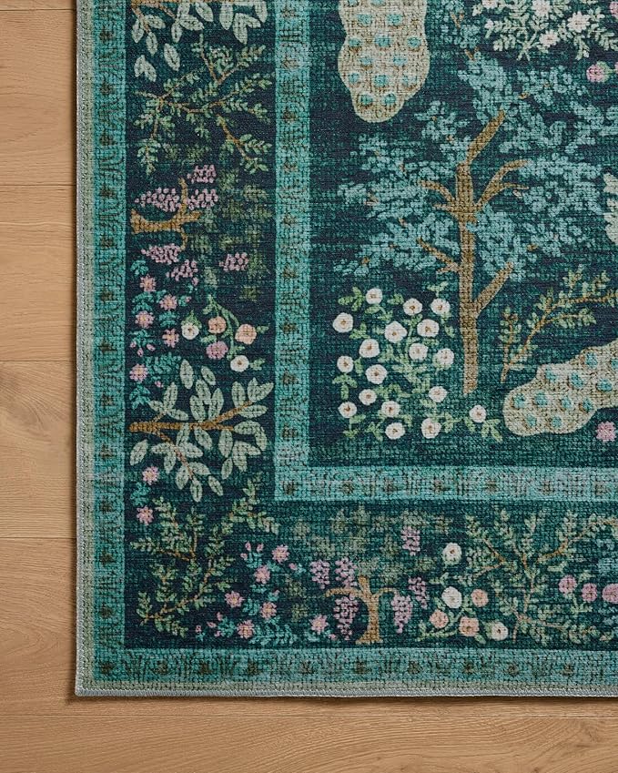 Loloi Rifle Paper Co. Canopy Collection CNP-05 Teal 5'-0" x 7'-6" Area Rug