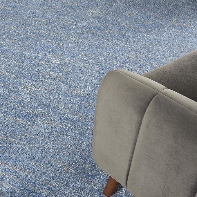 Nourison Essentials Indoor/Outdoor Blue/Grey 10' x 14' Area Rug, Easy Cleaning, Non Shedding, Bed Room, Living Room, Dining Room, Backyard, Deck, Patio (10x14)