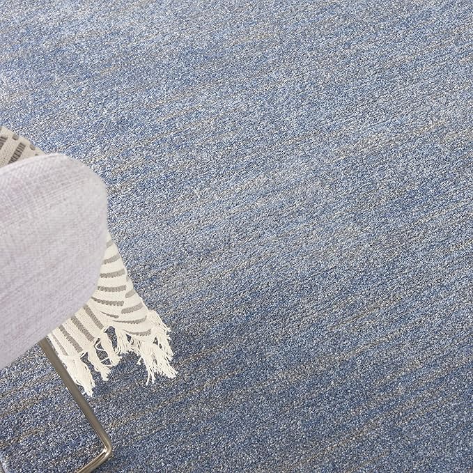 Nourison Essentials Indoor/Outdoor Blue/Grey 6' x 9' Area Rug, Easy Cleaning, Non Shedding, Bed Room, Living Room, Dining Room, Backyard, Deck, Patio (6x9)