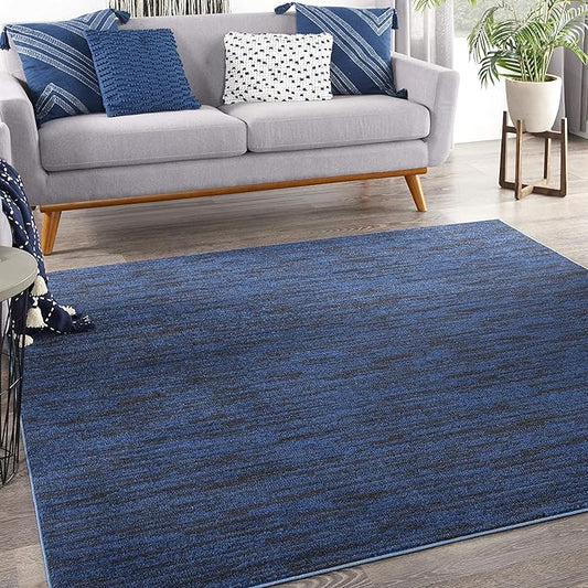 Nourison Essentials 7' x Square Midnight Blue Outdoor Indoor/Outdoor Rug