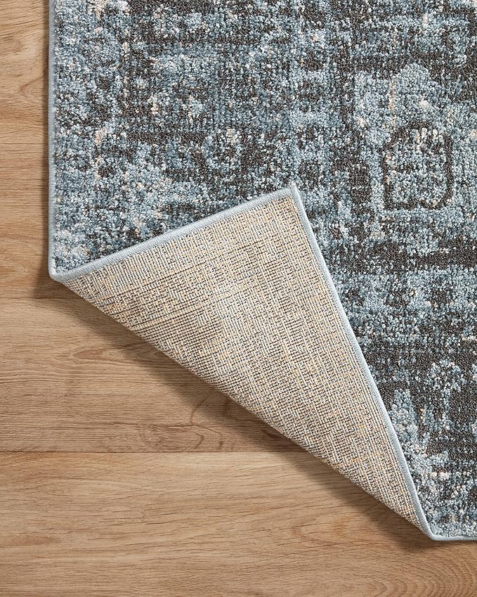 Loloi II Odette Collection ODT-08 Sky/Charcoal 4'-0" x 6'-0" Accent Rug