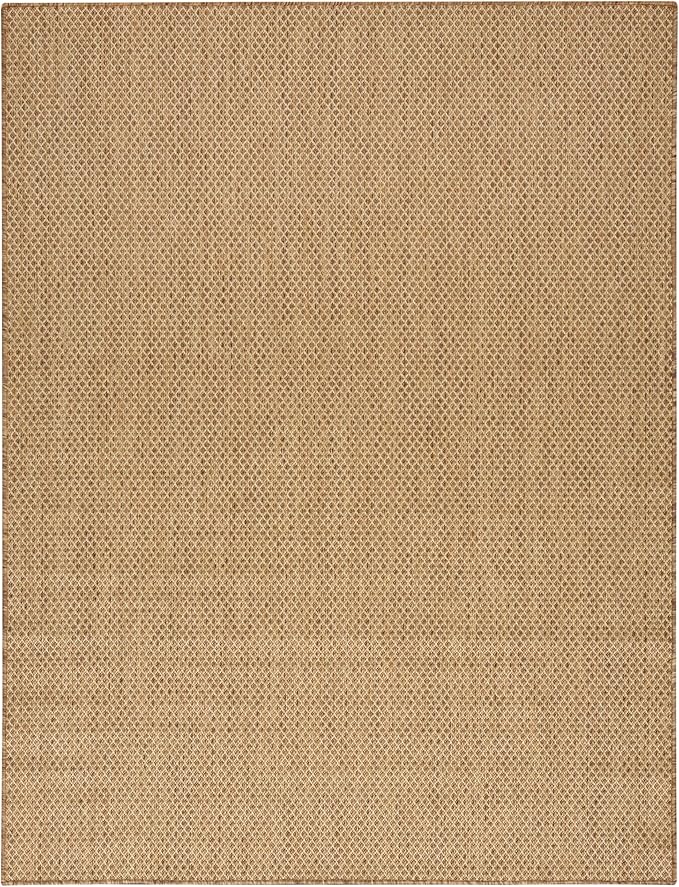Nourison Courtyard Jute 9' x 12' Area Rug - Easy Clean, Non Shedding, Bed Room, Living Room, Dining Room, Kitchen (9' x 12')