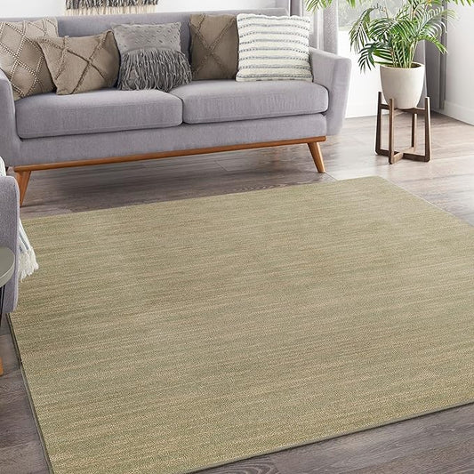 Nourison Essentials 7' x Square Green Gold Fabric Area Rug
