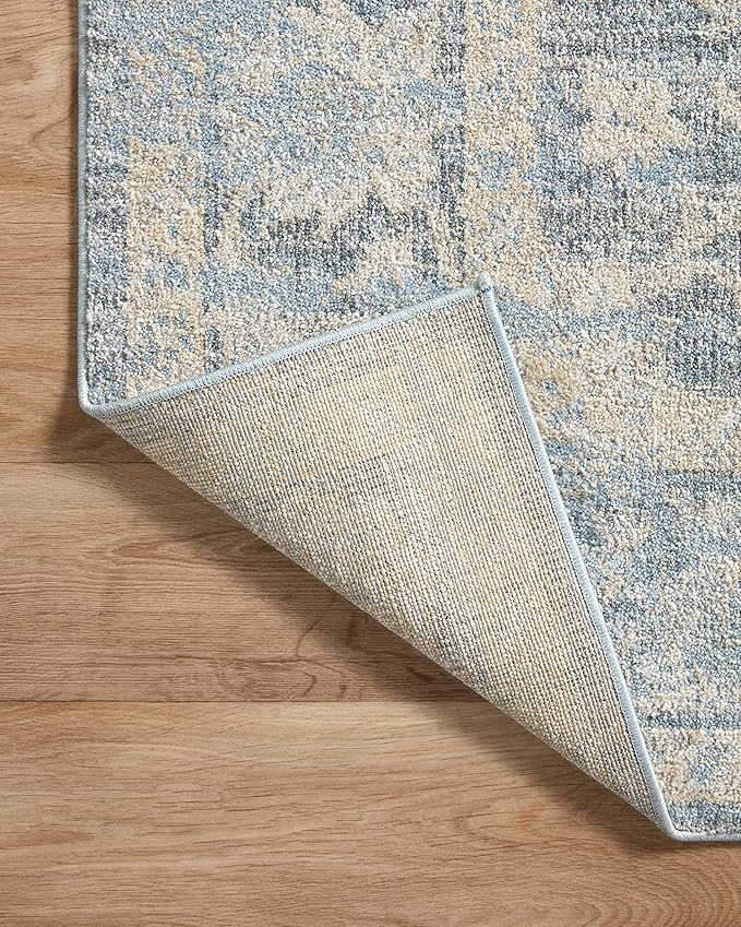 Loloi II Odette Collection ODT-03 Sky/Beige 5'-3" x 5'-3" Round Accent Rug