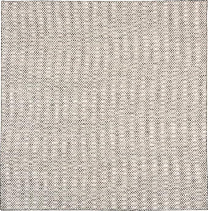 Nourison Courtyard 8' x Square Ivory Silver Fabric Modern Area Rug (8' Square)