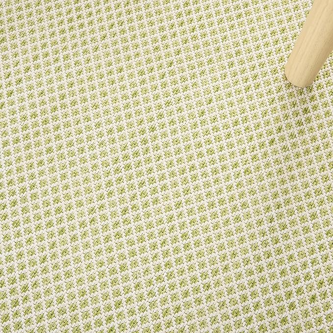 Nourison Courtyard Indoor/Outdoor Ivory Green 7' x 10' Area Rug, Geometric, Easy Cleaning, Non Shedding, Bed Room, Living Room, Dining Room, Deck, Patio, Backyard (7x10)