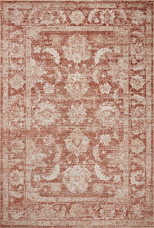 Loloi II Odette Collection ODT-03 Rust/Ivory 6'-7" x 9'-6" Area Rug