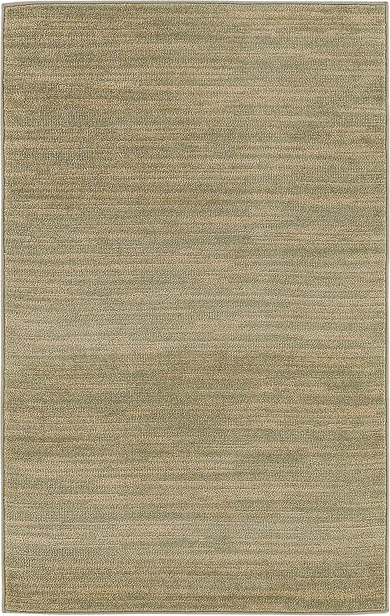 Nourison Essentials Indoor/Outdoor Green Gold 3' x 5' Area Rug, Easy Cleaning, Non Shedding, Bed Room, Living Room, Dining Room, Backyard, Deck, Patio (3x5)