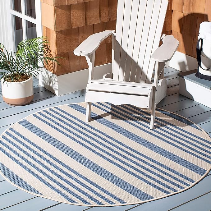 SAFAVIEH Courtyard Collection 2'3" x 18' Beige/Sweet Pea CY6062 Stripe Indoor/ Outside Waterproof Easy cleansingPatio Backyard Mudroom Runner Mat