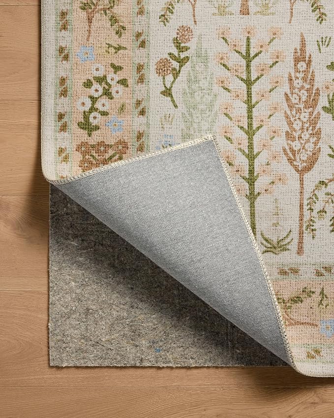 Loloi Rifle Paper Co. Canopy Collection CNP-01 Cream 5'-0" x 5'-0" Round Accent Rug
