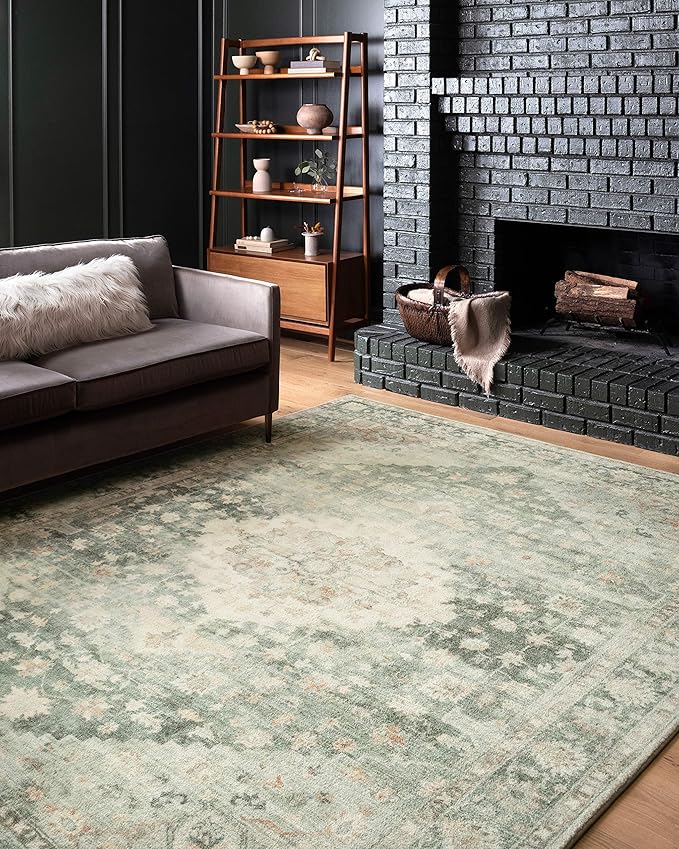 Loloi II Rosette Teal/Ivory 3'-3" x 5'-3" Accent Rug