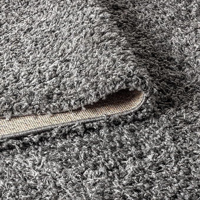 JONATHAN Y MCR100B-5 Mercer Shag Plush Tassel Indoor -Area Rug Bohemian Modern Contemporary Solid Easy-Cleaning Bedroom Kitchen Living Room, 5 X 8, Charcoal with Tassel