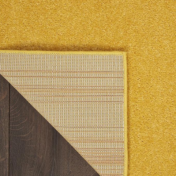 Nourison Essentials Indoor/Outdoor Yellow 5' x 7' Area Rug, Easy Cleaning, Non Shedding, Bed Room, Living Room, Dining Room, Backyard, Deck, Patio (5x7)