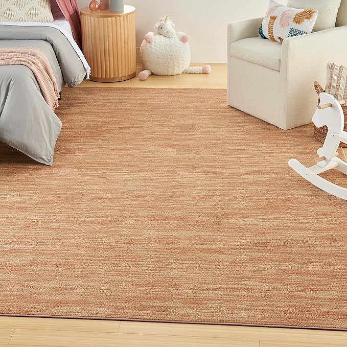 Nourison Essentials Indoor/Outdoor Rust 10' x 14' Area Rug, Easy Cleaning, Non Shedding, Bed Room, Living Room, Dining Room, Backyard, Deck, Patio (10x14)