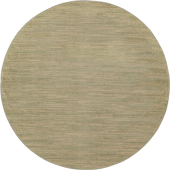 Nourison Essentials Indoor/Outdoor Green Gold 8' x Round Area Rug, Easy Cleaning, Non Shedding, Bed Room, Living Room, Dining Room, Backyard, Deck, Patio (8 Round)