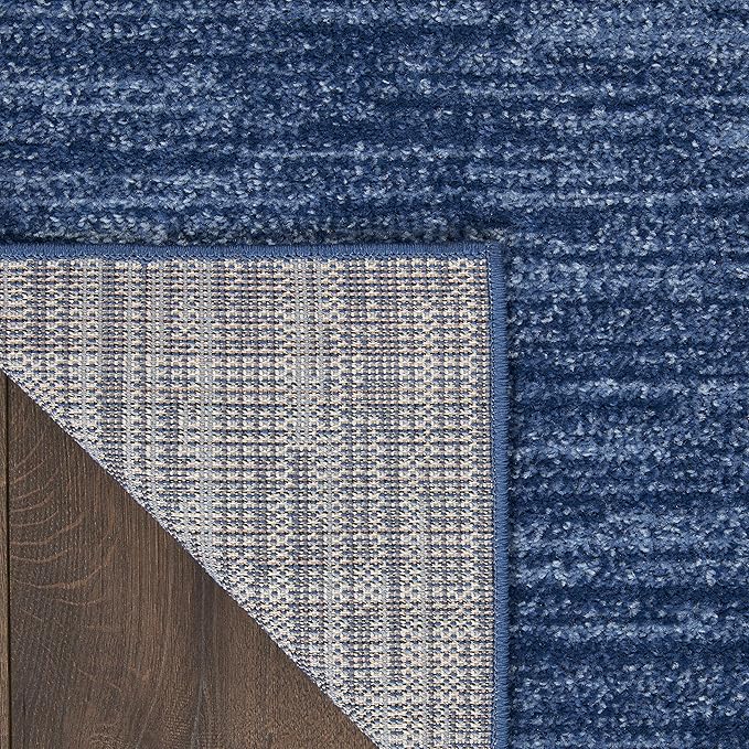 Nourison Essentials Indoor/Outdoor Navy Blue 2'2" x 16 Area Rug, Easy Cleaning, Non Shedding, Bed Room, Living Room, Dining Room, Backyard, Deck, Patio (2x16)