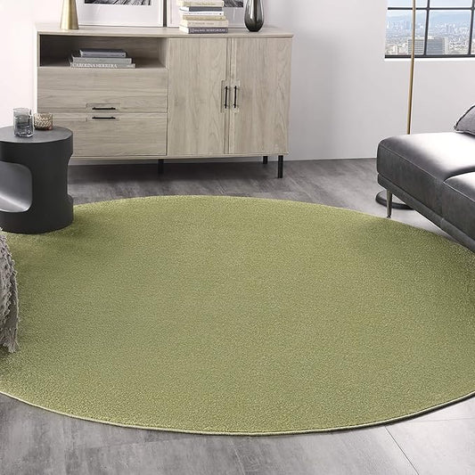 Nourison Essentials 8' x Round Green Fabric Outdoor Area Rug (8' Round)