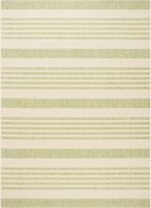 SAFAVIEH Courtyard Collection 8' x 10' Beige/Sweet Pea CY6062 Stripe Indoor/ Outdoor Patio Backyard Mudroom Area Rug