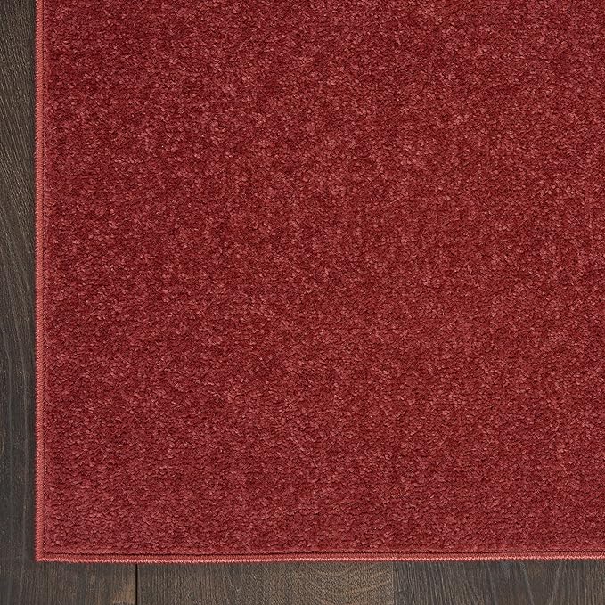 Nourison Essentials Indoor/Outdoor Brick Red 6' x 9' Area Rug, Easy Cleaning, Non Shedding, Bed Room, Living Room, Dining Room, Backyard, Deck, Patio (6x9)