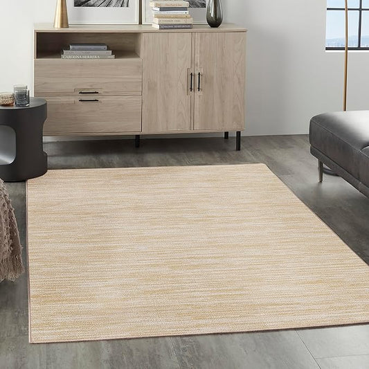 Nourison Essentials 4' x 6' Ivory Gold Fabric Area Rug