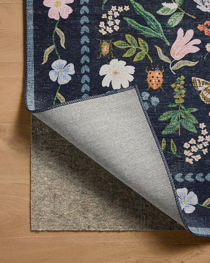 Loloi Rifle Paper Co. Canopy Collection CNP-04 Black 8'-6" x 11'-6" Area Rug