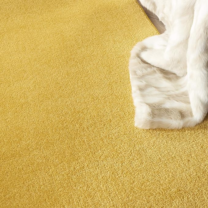Nourison Essentials Indoor/Outdoor Yellow 7' x Square Area-Rug, Easy-Cleaning, Non Shedding, Bed Room, Living Room, Dining Room, Deck, Backyard, Patio (7 Square)
