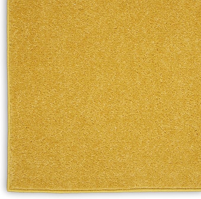 Nourison Essentials Indoor/Outdoor Yellow 7' x Square Area-Rug, Easy-Cleaning, Non Shedding, Bed Room, Living Room, Dining Room, Deck, Backyard, Patio (7 Square)
